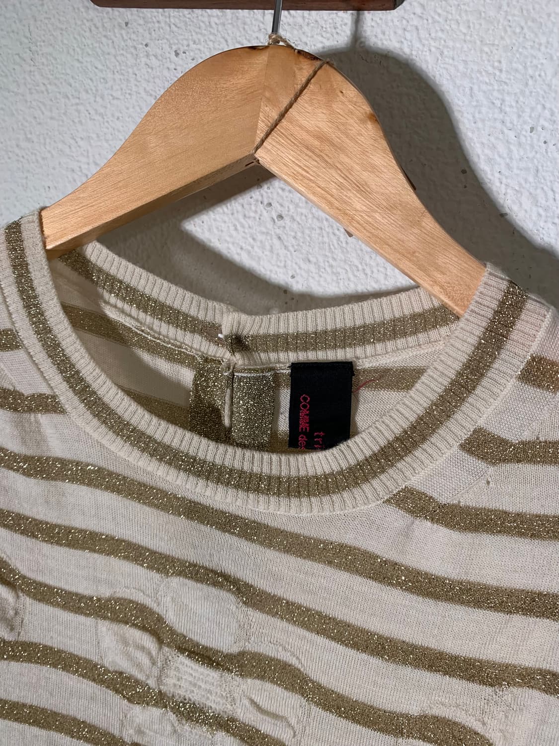 꼼데가르송 트리콧 투웨이 스트라이프 플라워 니트 가디건 상품이미지7