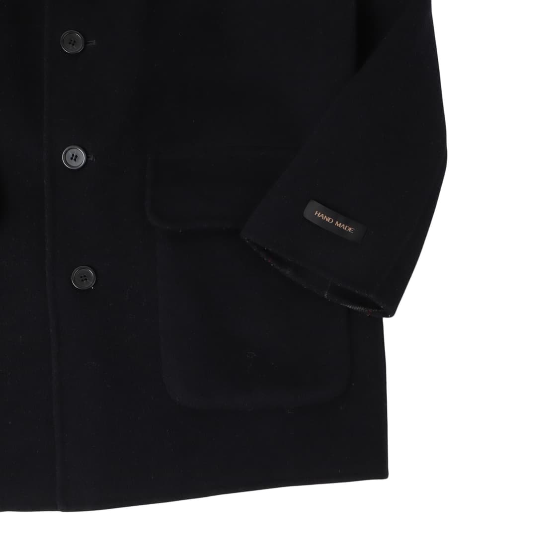 발망 핸드메이드 체크 카라 울 하프 코트 상품이미지4