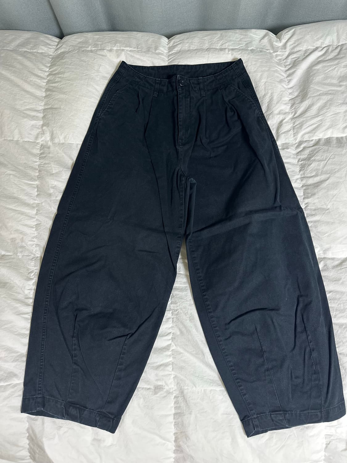 MUSINSA STANDARD 코튼 와이드 벌룬 팬츠 [블랙] 상품이미지3