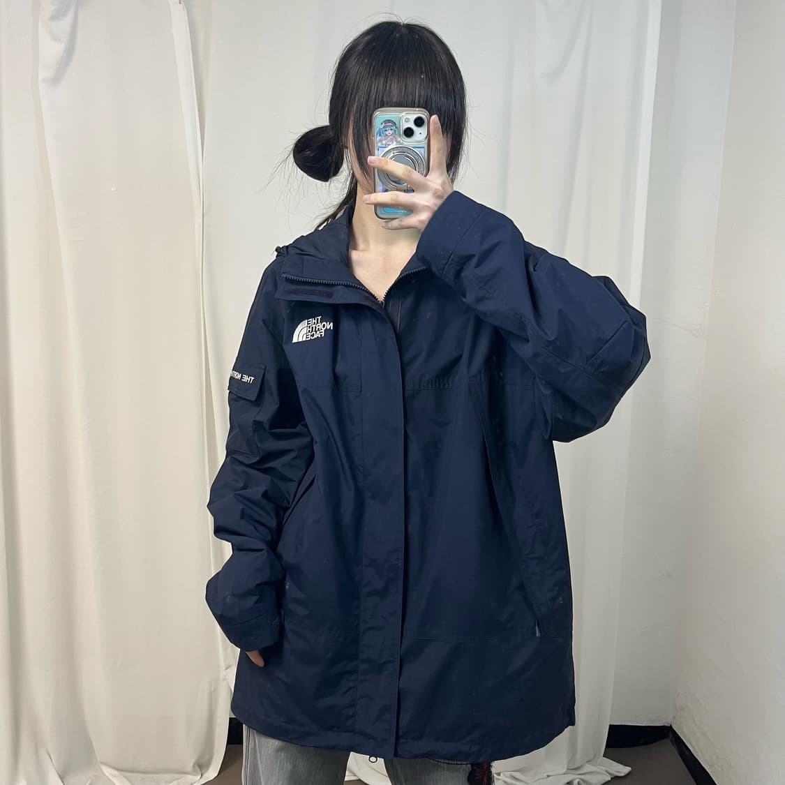 The North Face navy windbreaker 상품이미지1