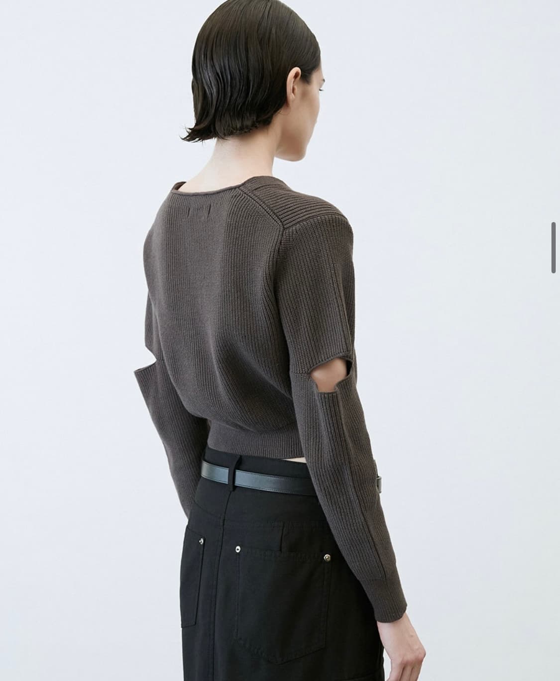 lcdc CUT-OUT SLEEVE CARDIGAN brown 상품이미지3