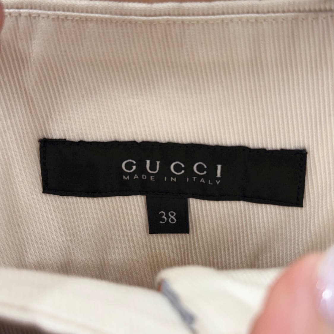 구찌 버튼 A라인 미니 스커트 웹 스트라이프 디테일 아이보리 상품이미지7