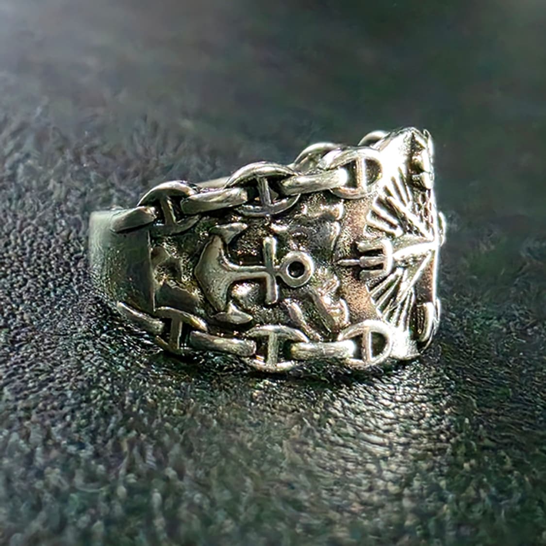 Pelorus 실버 남자 엔틱 빈티지 명품 나침반 항해 반지 상품이미지2