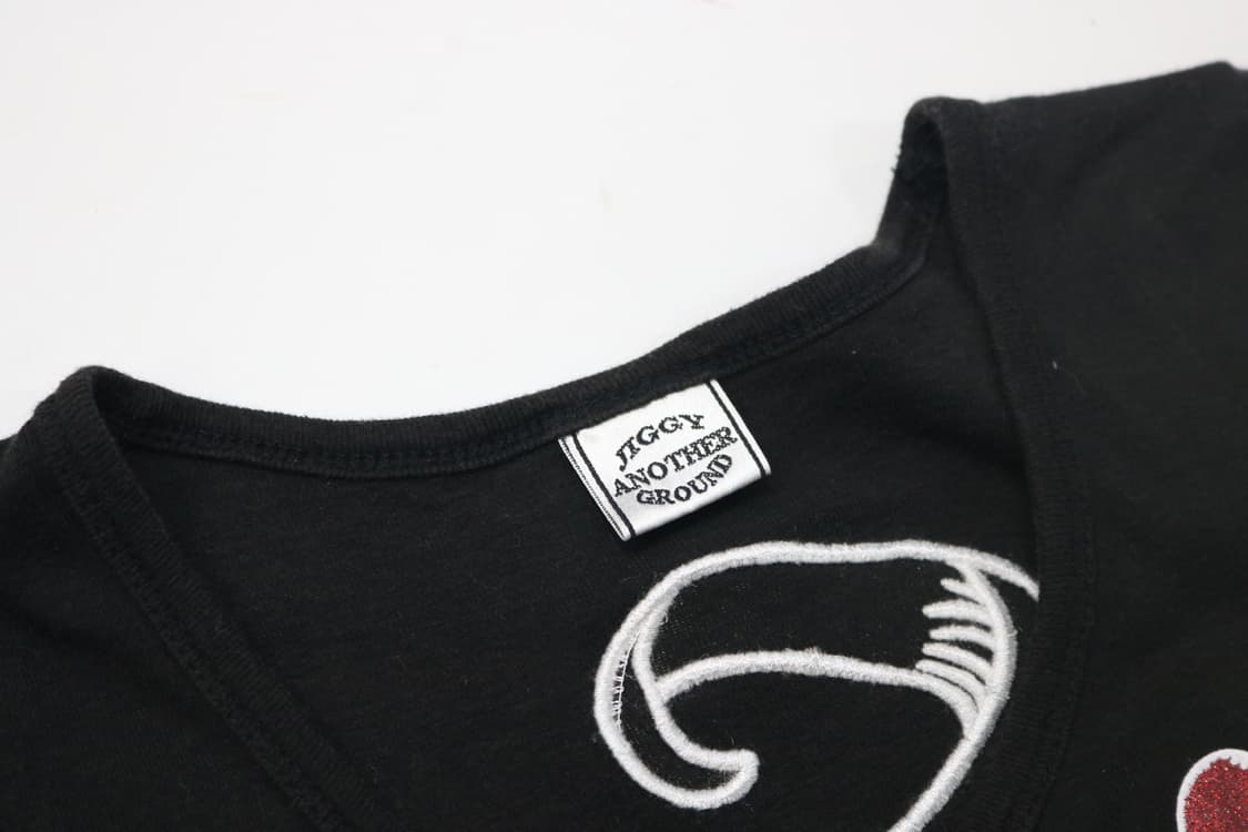 JIGGY ANOTHER GROUND 락 시크 하트 글리터 반팔 티셔츠 상품이미지6