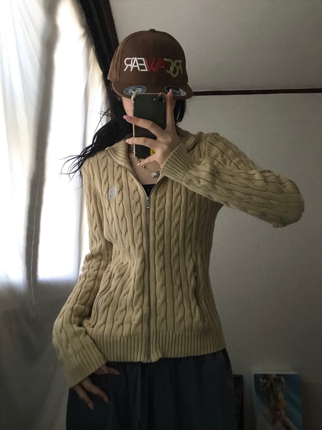 폴로 아이보리 케이블 니트집업 상품이미지6