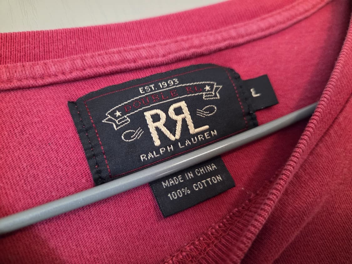 RRL 더블알엘 버건디 프린팅 반팔 티셔츠 L 상품이미지3