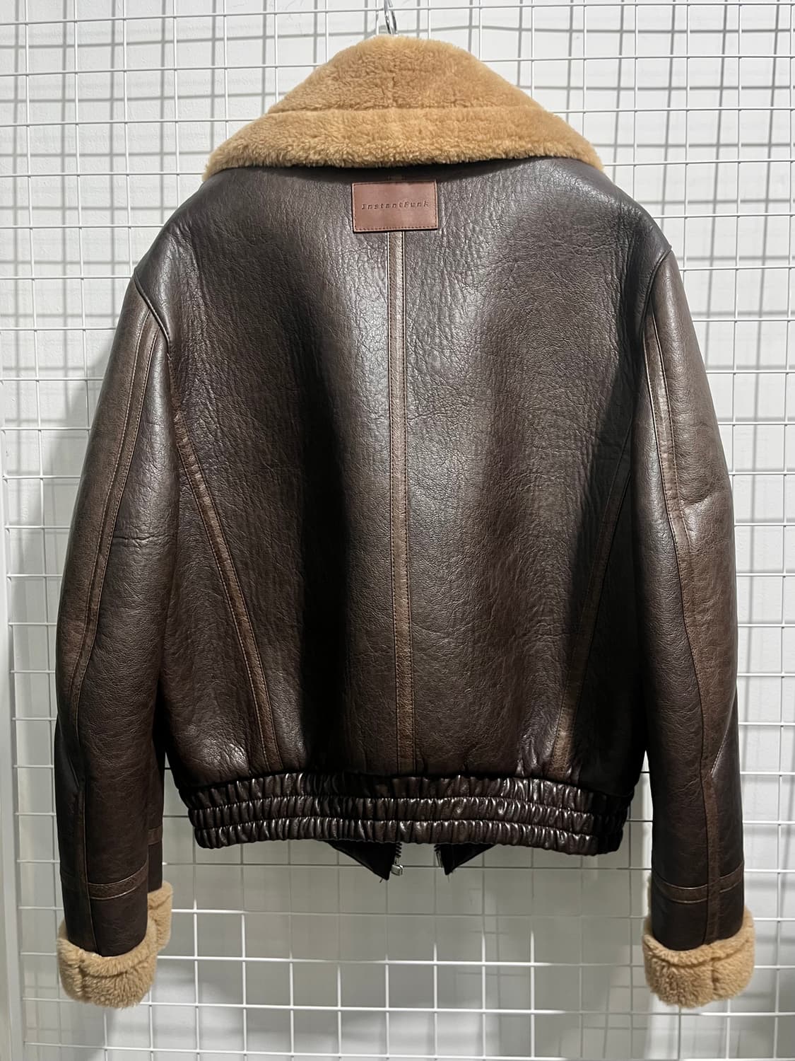 인스턴트펑크  빈티지 에코 레더 하프 무스탕 OS 상품이미지3