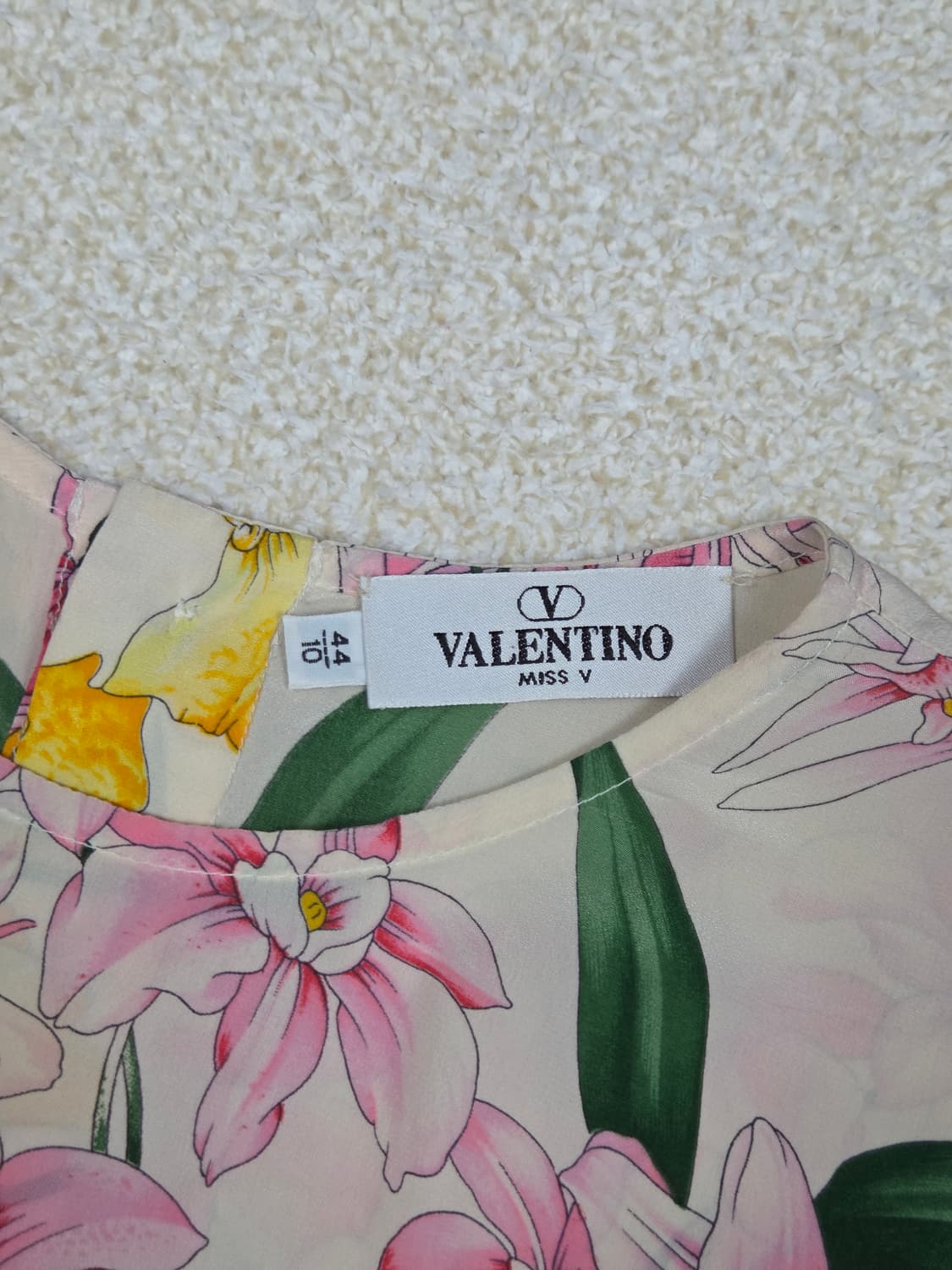 [발렌티노] 미스 브이 오키드 플로럴 실크 반팔 블라우스 | S00121 상품이미지3