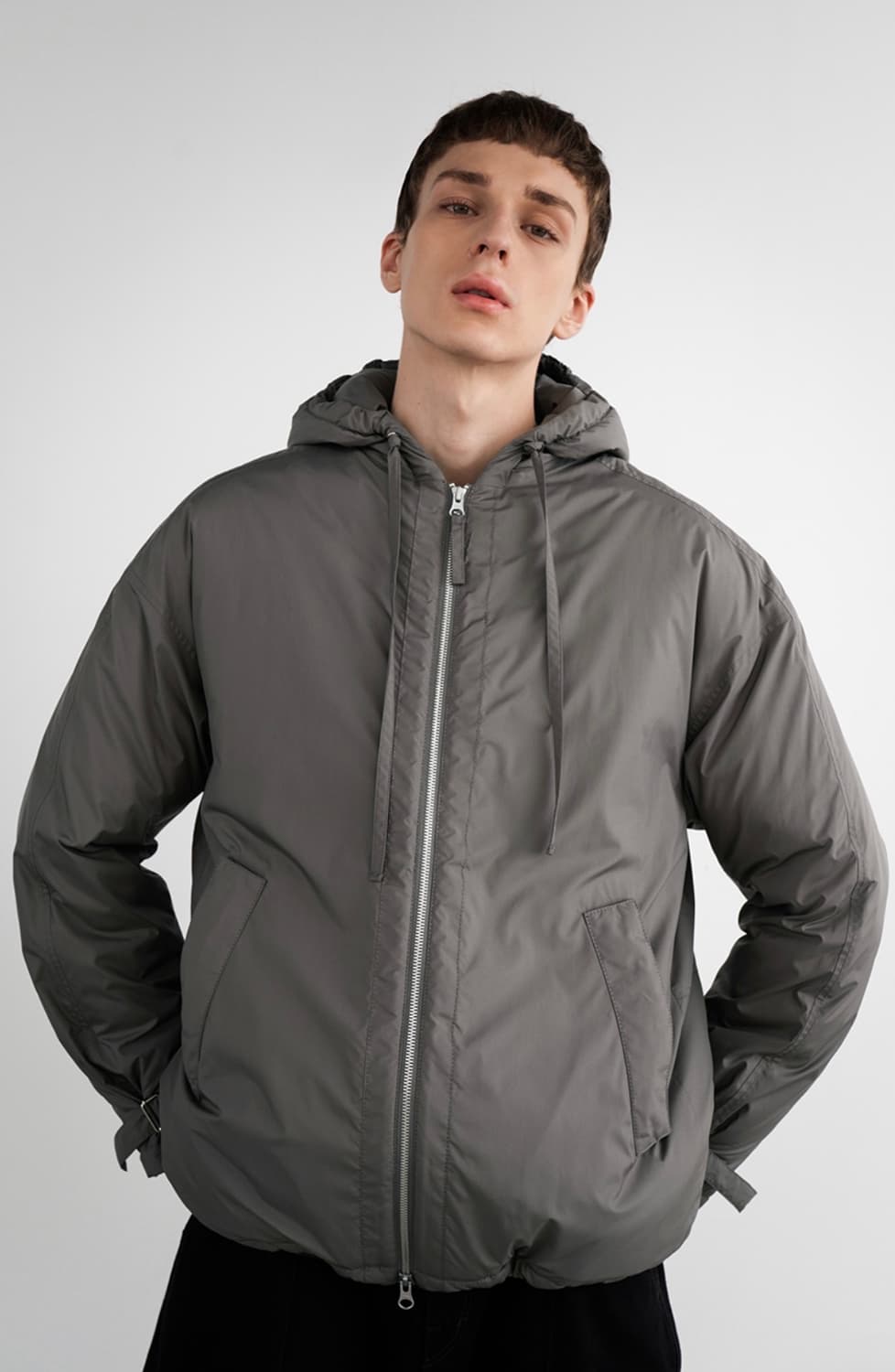 (L)인사일런스 리몬타 케미라 후디드 점퍼 그레이 상품이미지1