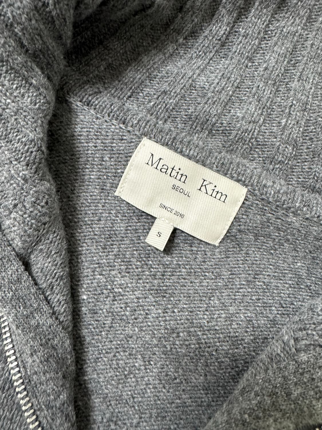 (W) 마뗑킴 니트집업 그레이 S사이즈 상품이미지2