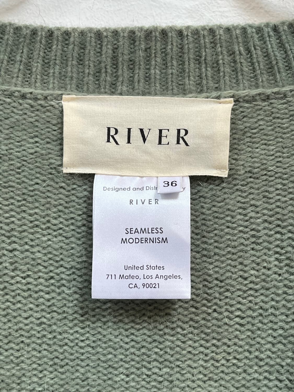 River 폭스 울 혼방 민트 가디건 36 상품이미지2