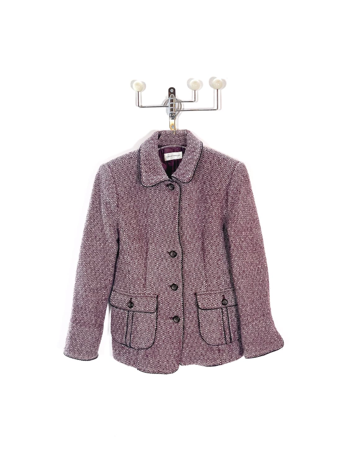 빈티지 퍼플 울 자켓 숏코트 상품이미지4