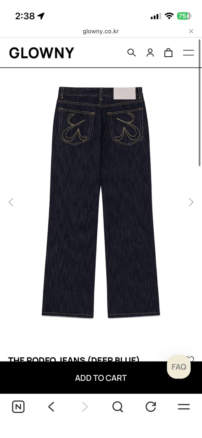 글로니 바지 : rodeo jeans 로데오진 딥블루 S사이즈 상품이미지2