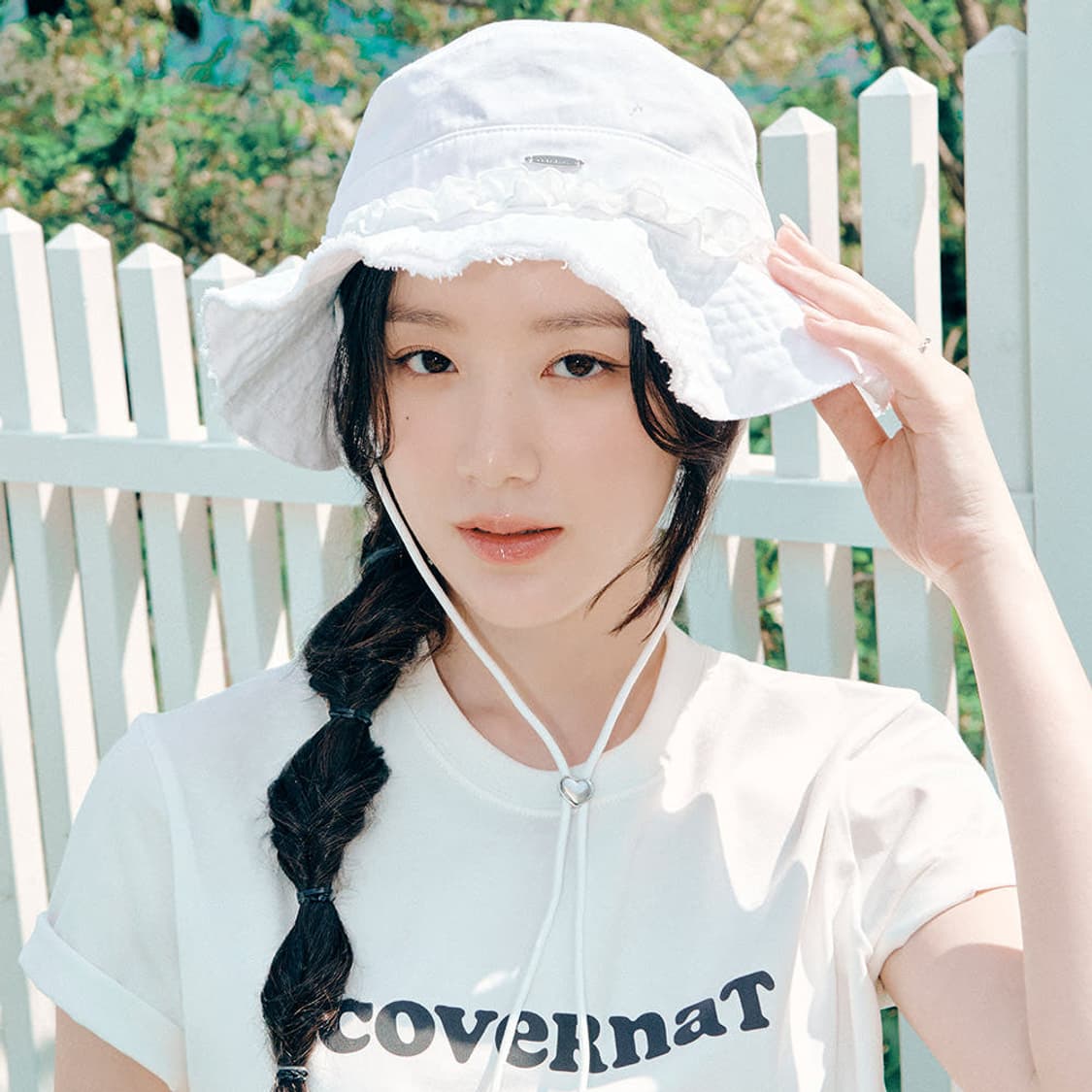 커버낫 우먼 그런지 버킷햇 화이트 상품이미지1