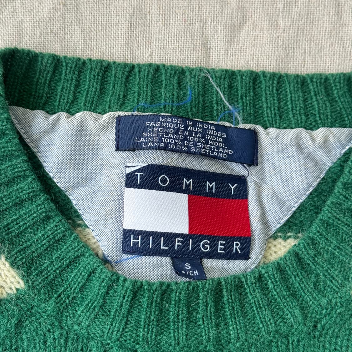 타미힐피거 90s 스트라이프 프레피 자수 니트 S 상품이미지5