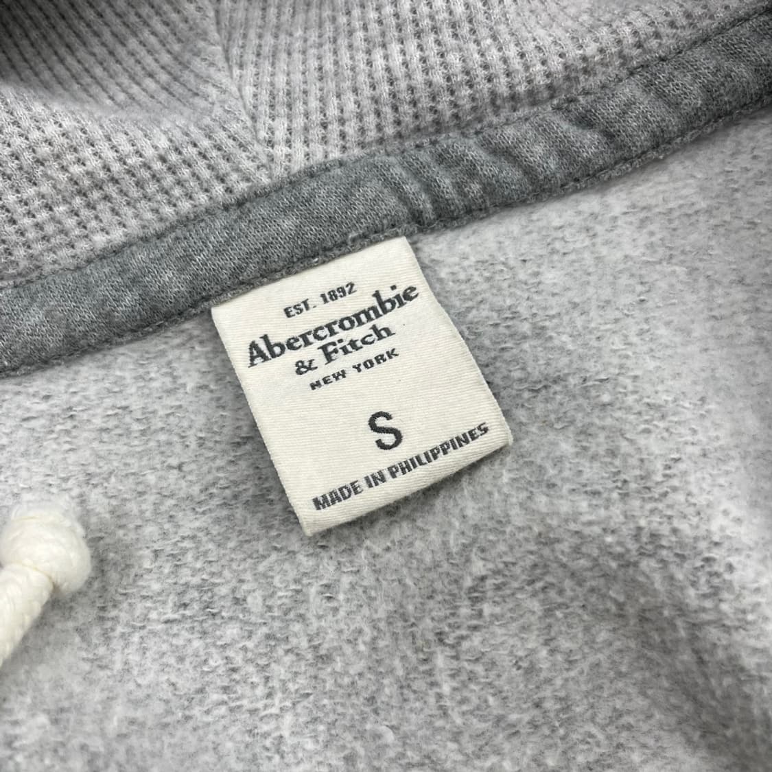 아베크롬비 센터로고 그레이 후드 반집업 S 상품이미지7
