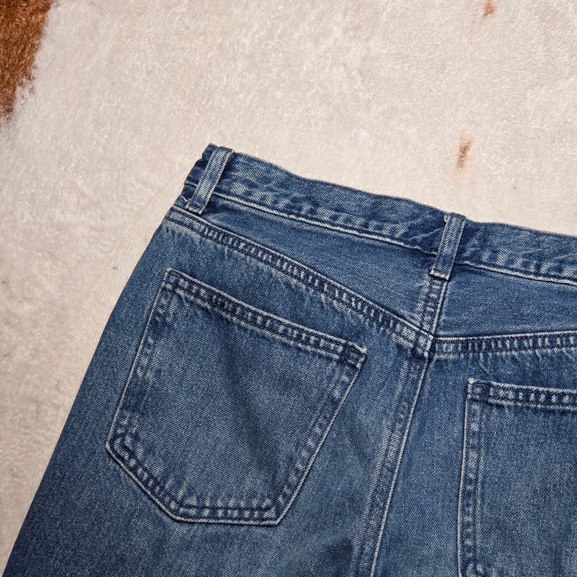 유니클로 진청 세미 와이드 데님 팬츠 상품이미지5