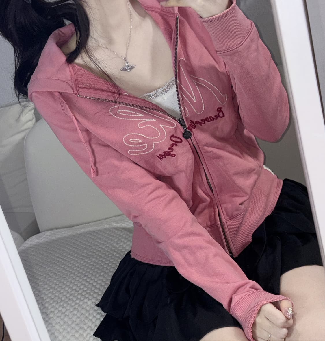 나이키 핫핑크 자수 슬림핏 후드집업 s 상품이미지2