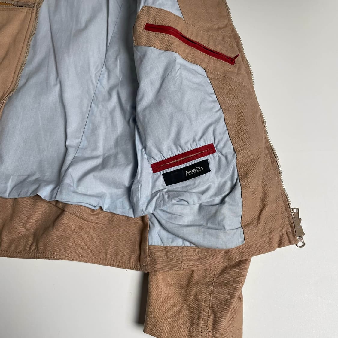 Alex&co 크로스 지퍼 포켓 레더 파츠 자켓 (italy)   상품이미지9