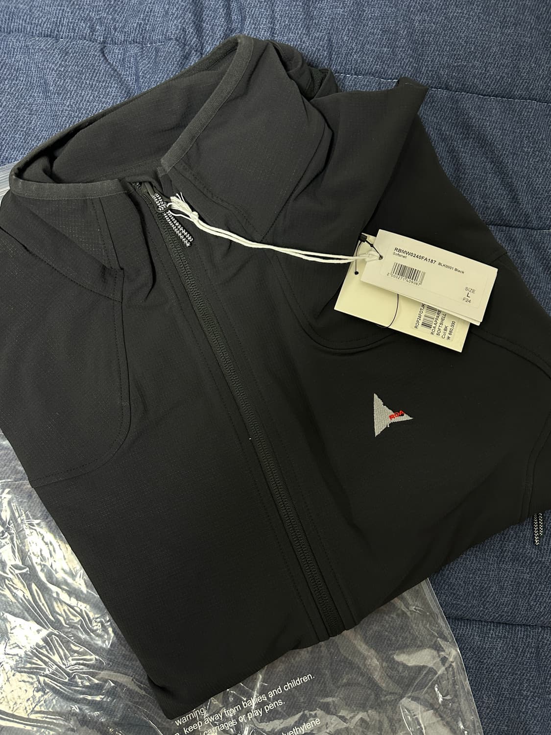 최저가 새상품 로아 하이킹 소프트쉘 바람막이 자켓 블랙 L 상품이미지7