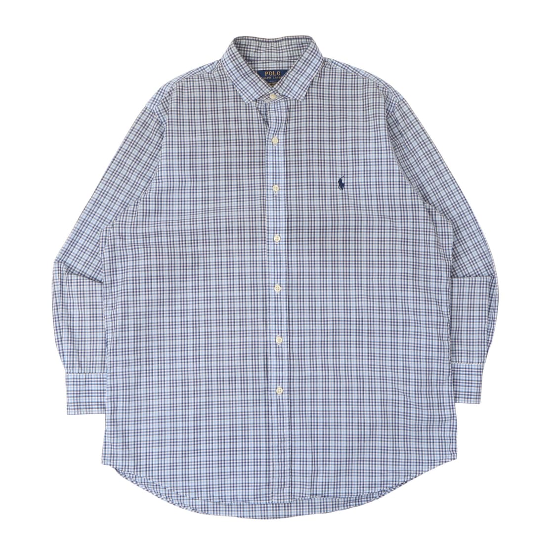 폴로 랄프로렌 라이트 블루 체크 스트레치 셔츠 상품이미지1