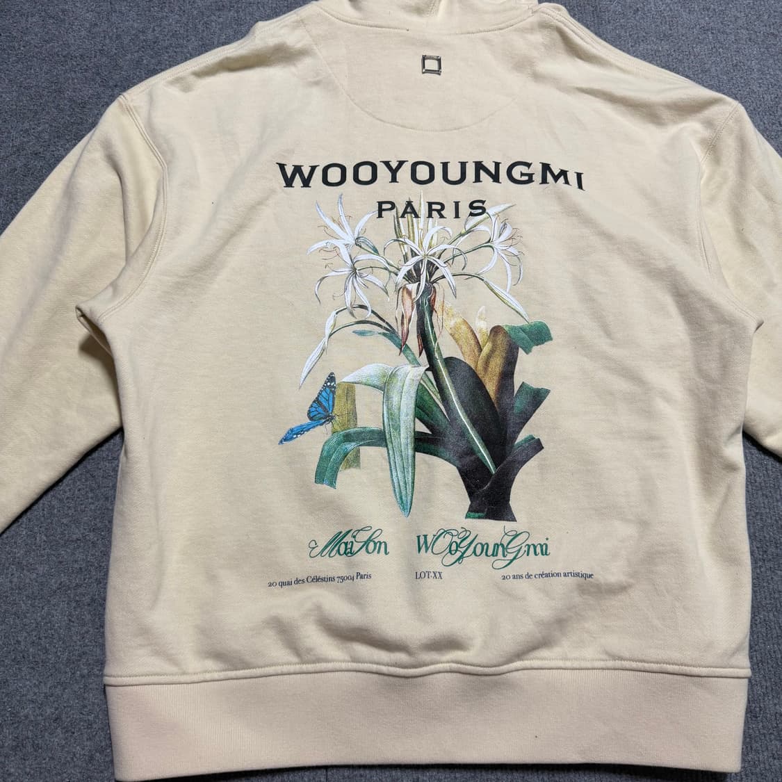 우영미 베이지 플라워 후드티 95 상품이미지2