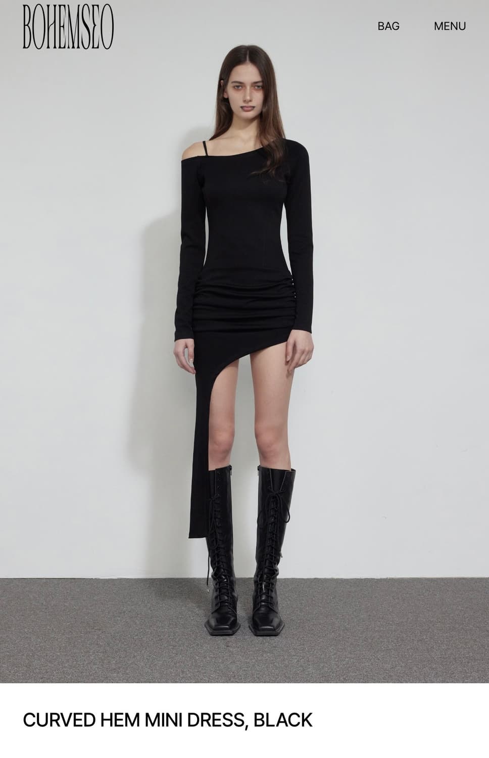 보헤미안 서울 25 FALL / CURVED HEM MINI DRESS 상품이미지1