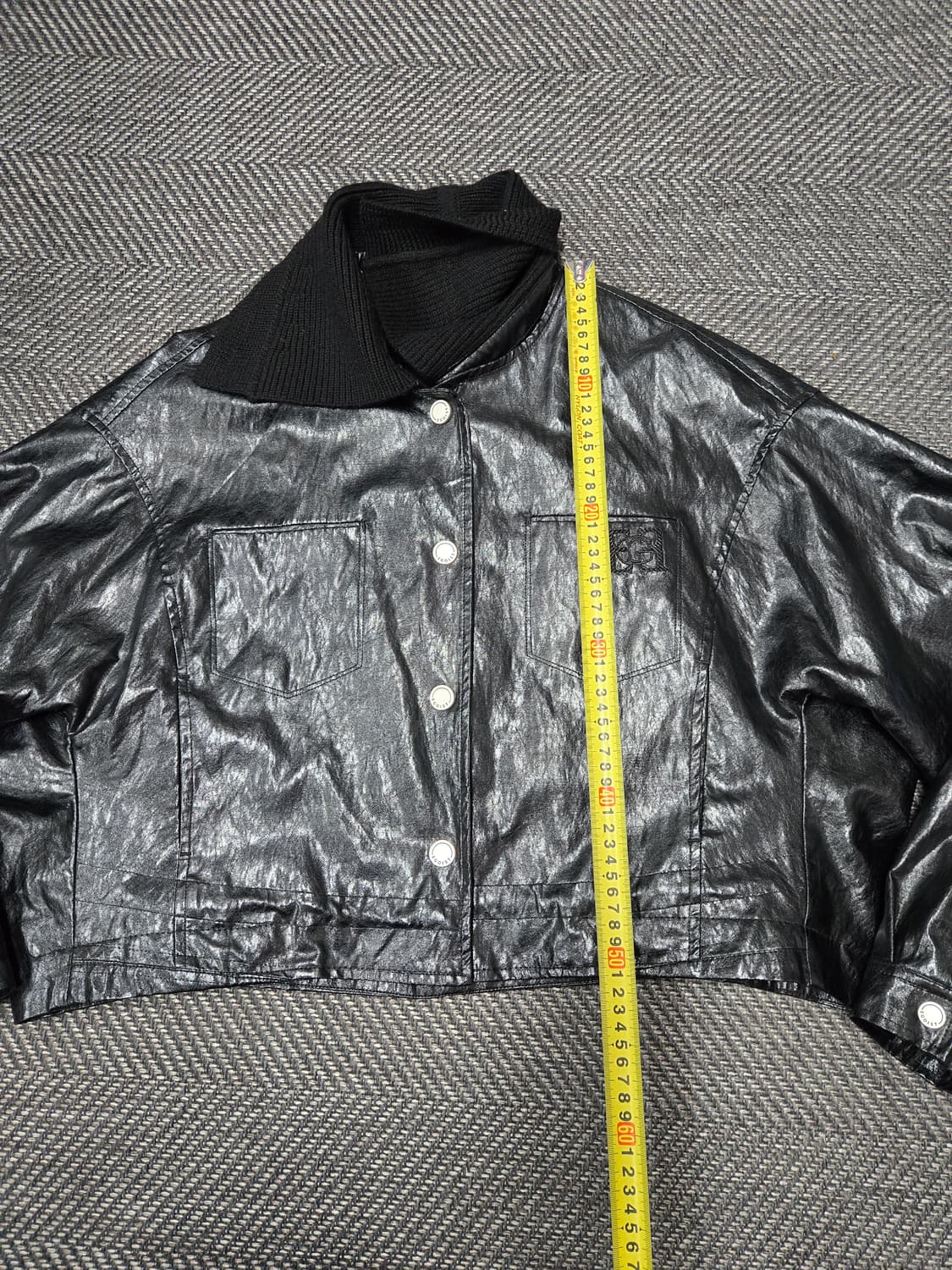 에고이스트 24ss EGOIST 니트 카라 포인트 페이크 레더 자켓 상품이미지8