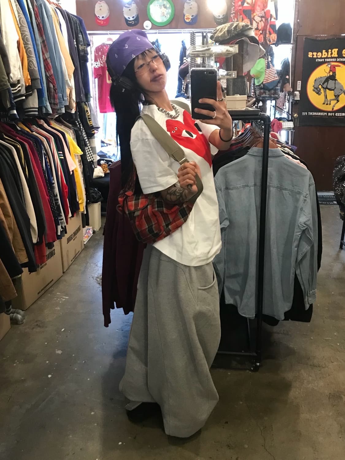  꼼데가르송 더블 하트 프린팅 티셔츠  상품이미지3