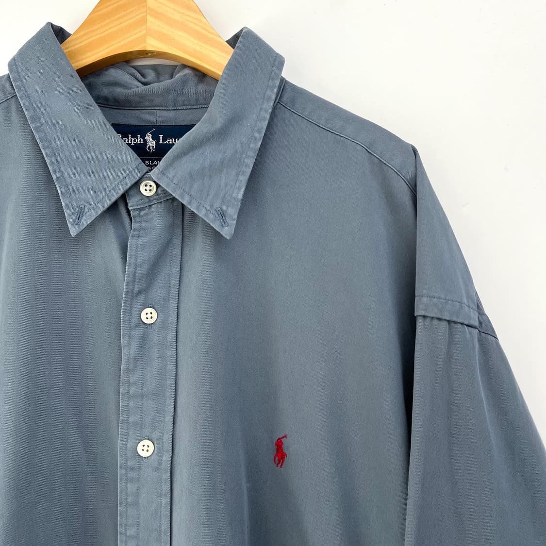폴로랄프로렌 기본 포니 빅사이즈 블루 그레이 셔츠 상품이미지3