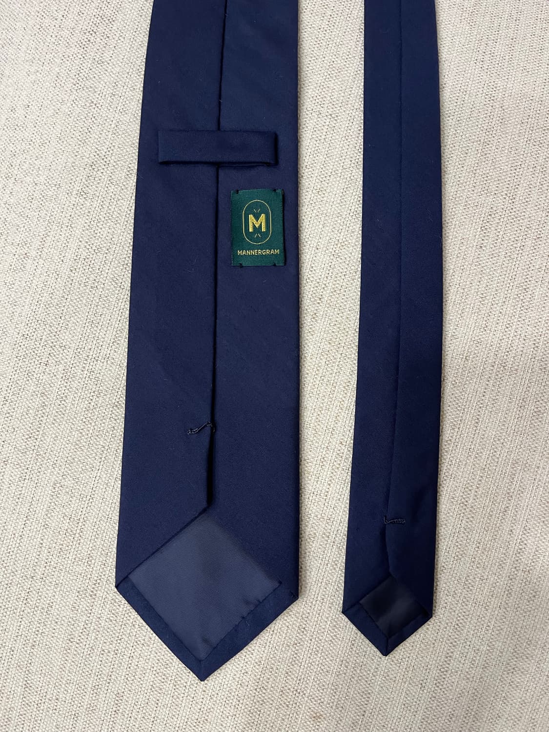 매너그램 네이비 코튼 넥타이 상품이미지2