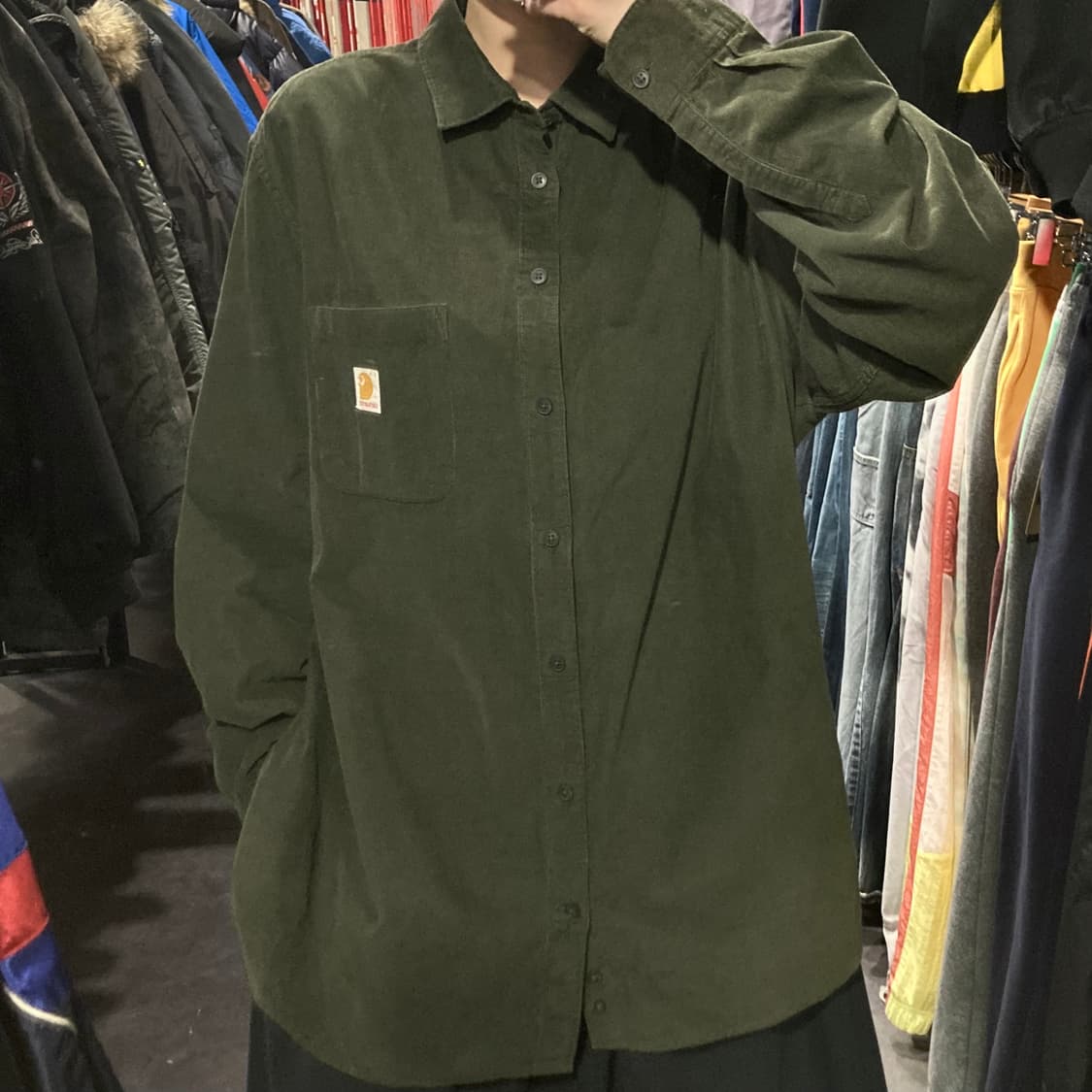 [IM]칼하트 코듀로이 워크셔츠 딥그린 상품이미지1