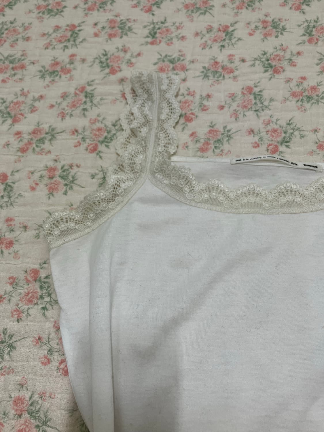 빈티지 화이트 레이스 나시 1112 모리걸 y2k 스트릿 갸루 펑키 일본 상품이미지8