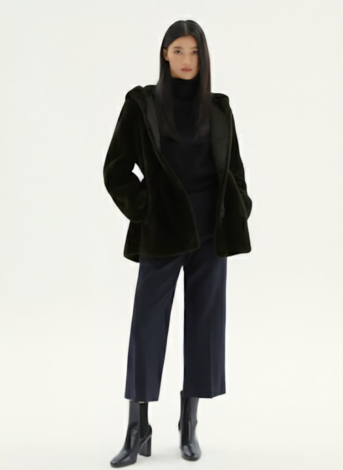 LBL 페이크밍크 후드 자켓 77사이즈 상품이미지1