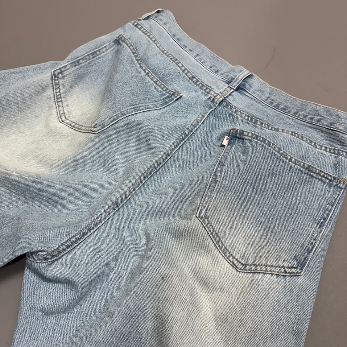 INHERIT 라이트블루컬러 워시드 루즈 와이드 데님 팬츠 상품이미지6