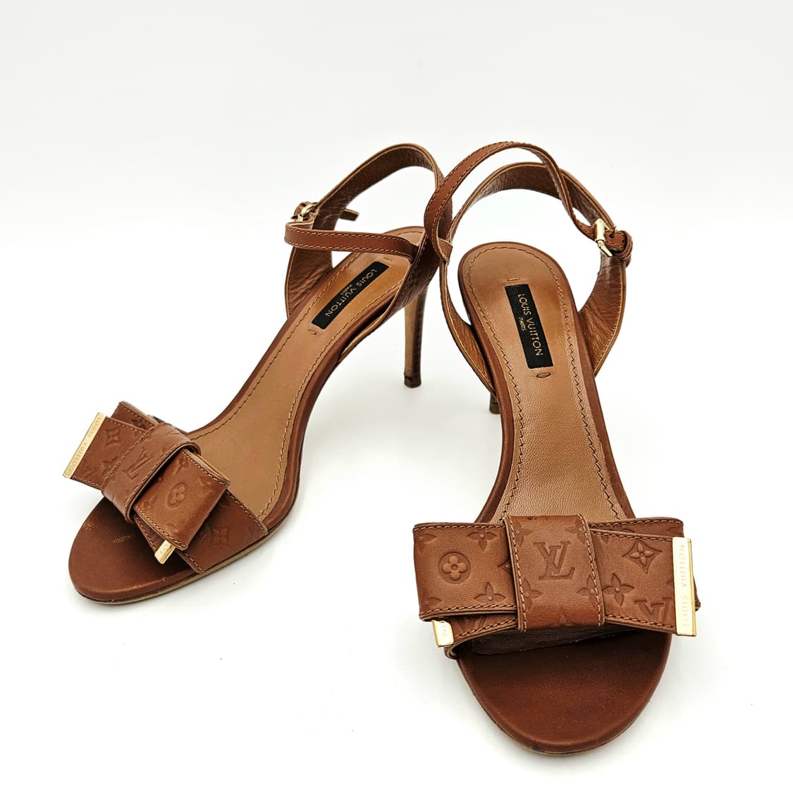 루이비통 모노그램 리본 스트랩 샌들 힐 36 상품이미지3