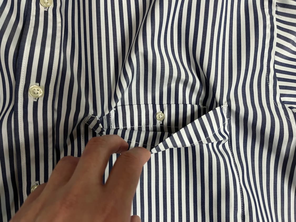 (L)다이와피어39 테크 레귤러 카라 셔츠 (네이비스트라이프) 상품이미지6