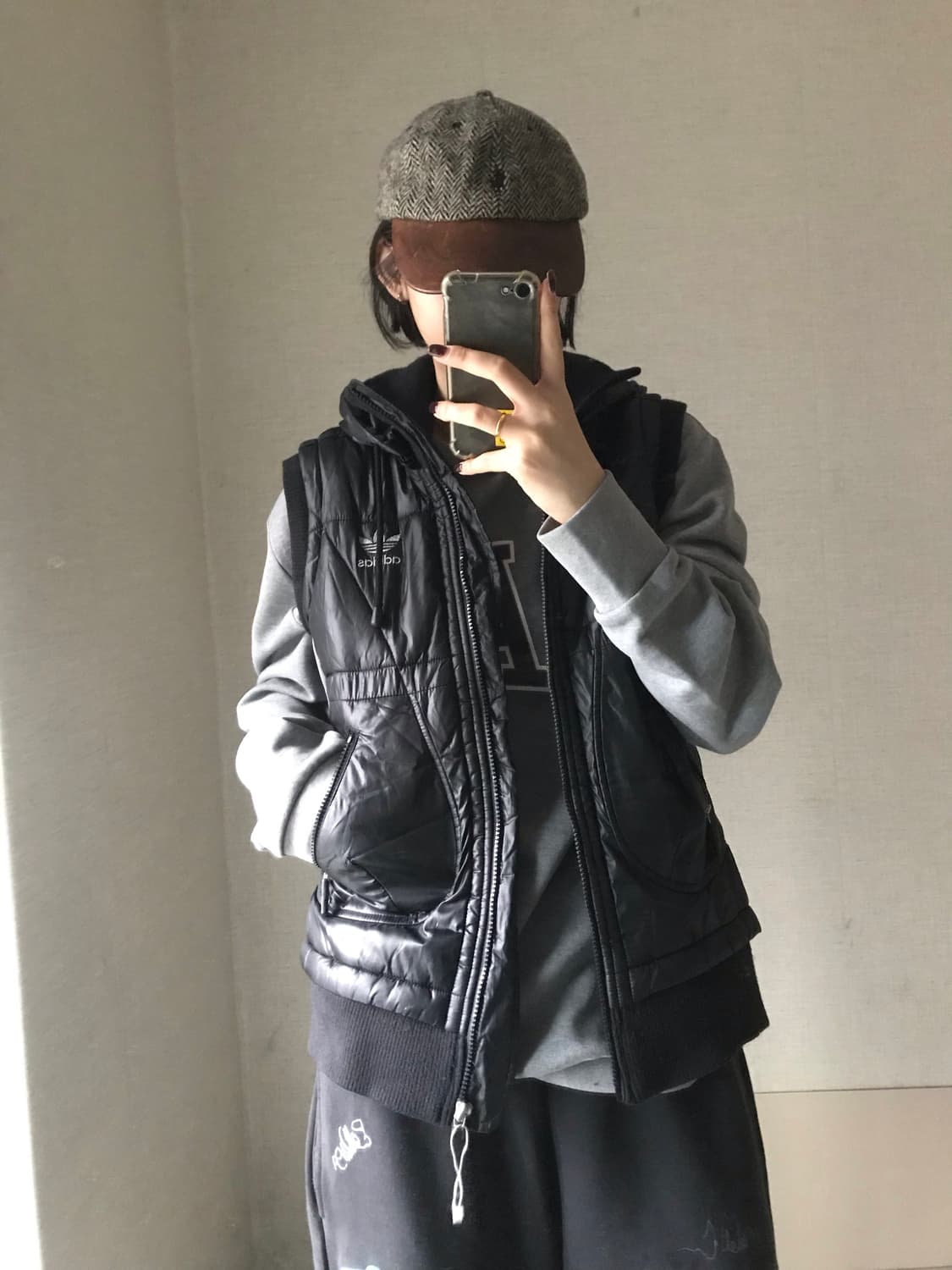 아디다스 블랙 실버 00s 패딩조끼 상품이미지4