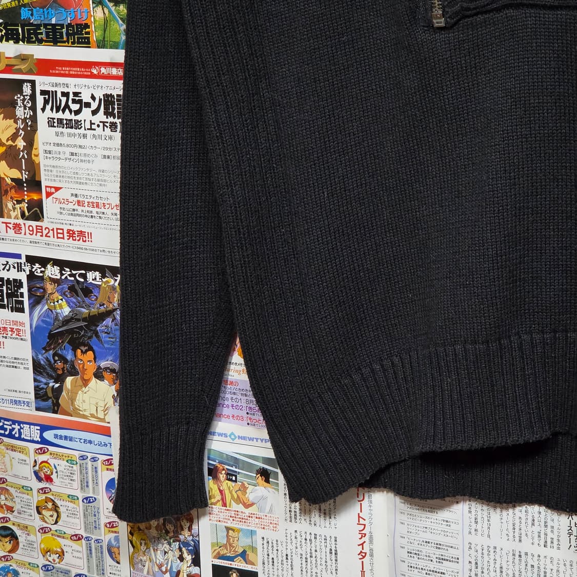 블랙 반집업 하이넥 펑크 락시크 골지 니트 상품이미지4