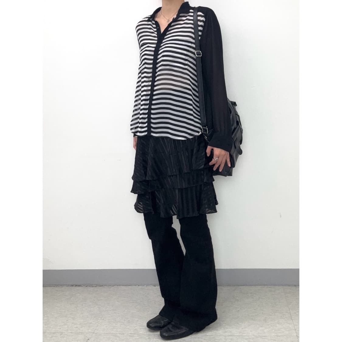 빈티지 블랙 블라우스 상품이미지3