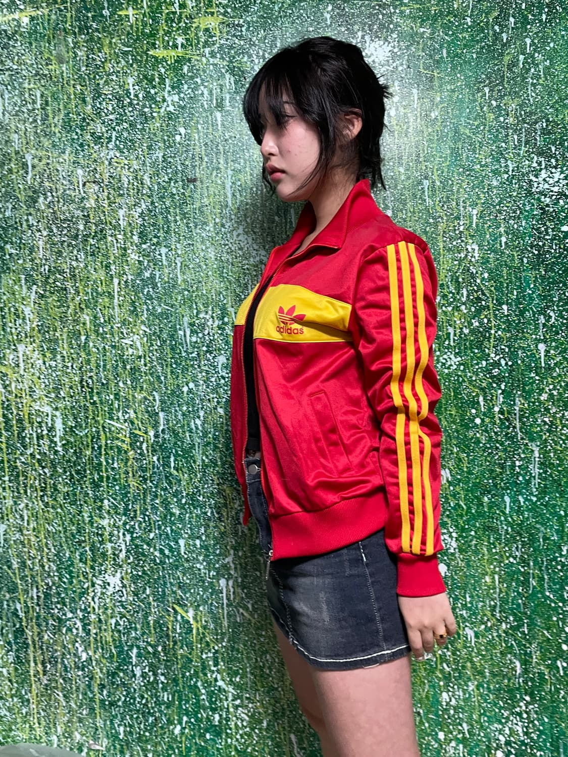 아디다스 데상트 올드스쿨 레드 노랑 빅로고 져지 XS 상품이미지4