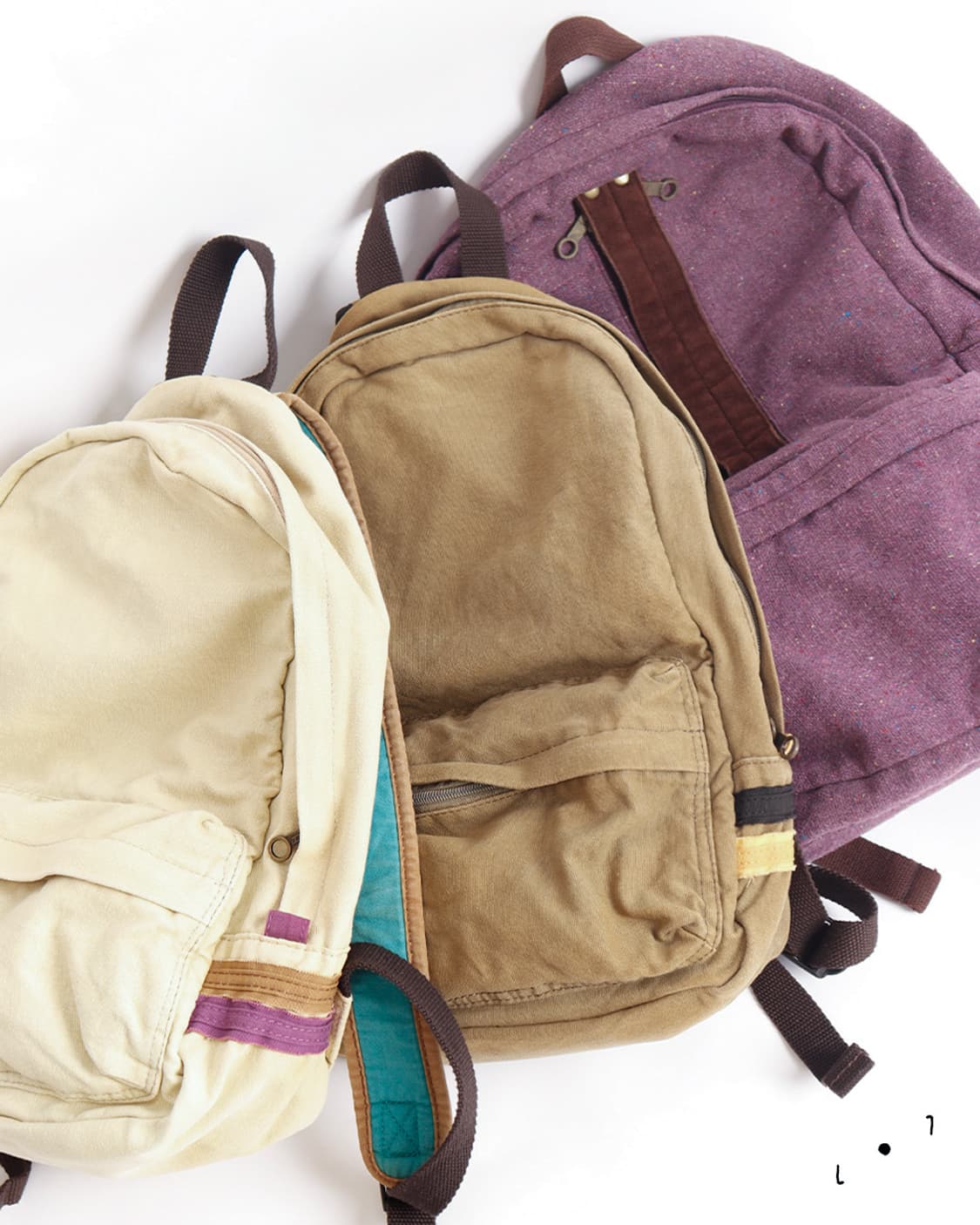 [anello] 브라운 워시드 캔버스 백팩 상품이미지7