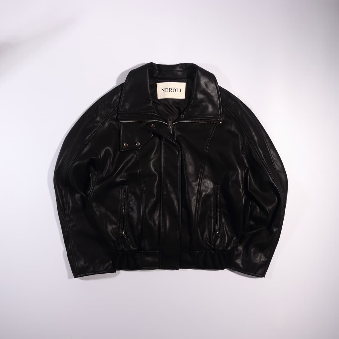 NEROLI 페이크레더 크롭 자켓 B613 상품이미지1