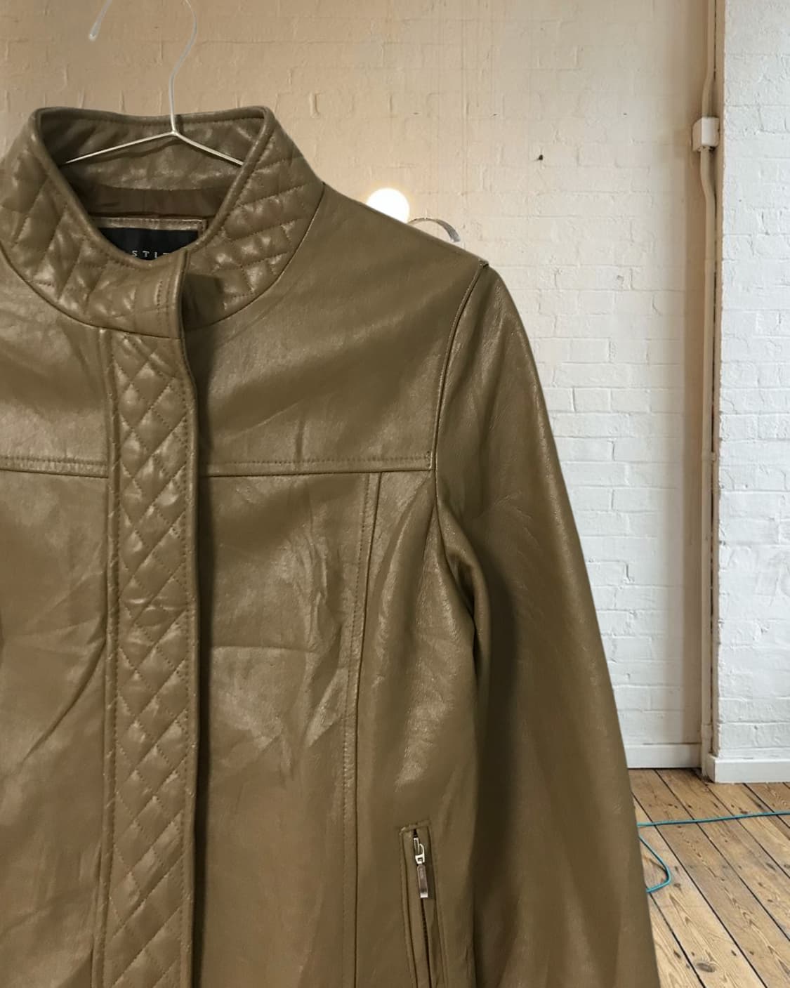 vintage zip-up leather jacket 상품이미지7