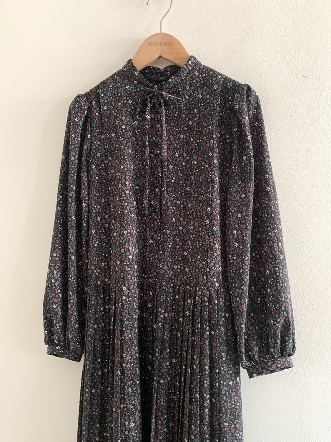 (Vintage)Floret Ribbon Collar Dress 상품이미지2