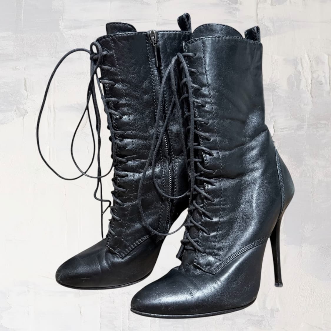 쥬세페자노티 포 발망 블랙 레이스업 힐 부츠 235/36.5 상품이미지1