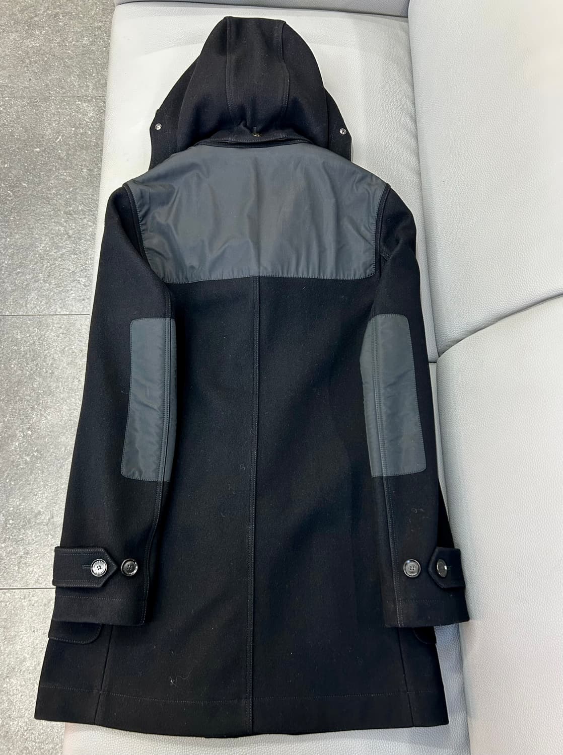 버버리 남성 블랙 울 더플코트(46) 상품이미지6