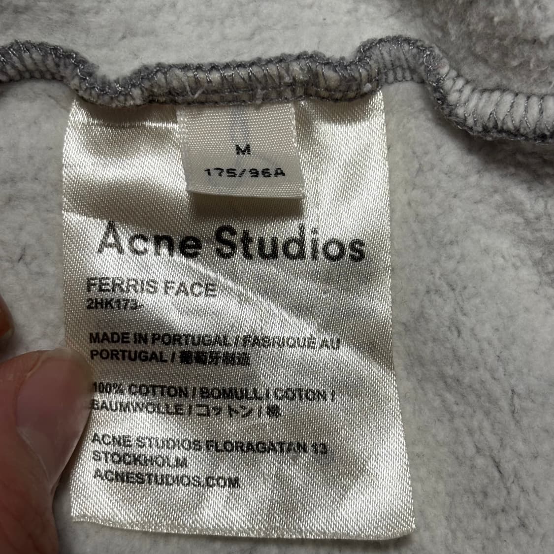 M 아크네 스튜디오 페이스 로고 그레이 후드티 상품이미지5