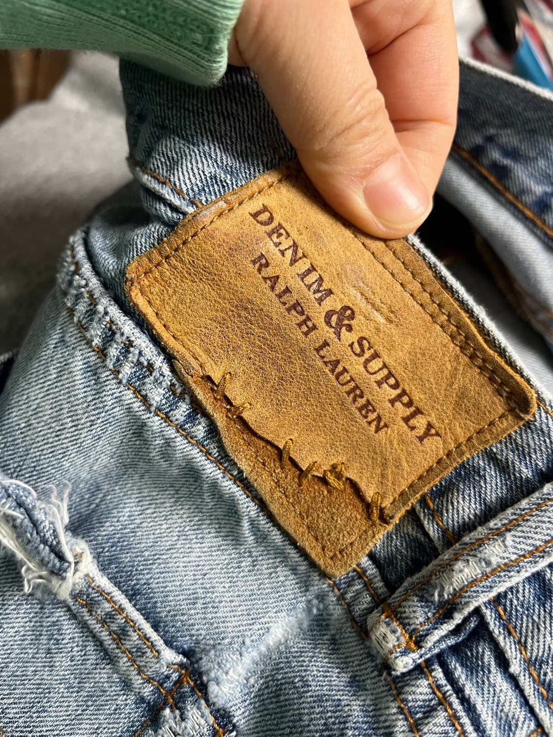 데님앤서플라이 데미지 워싱 패치워크 청바지 상품이미지10