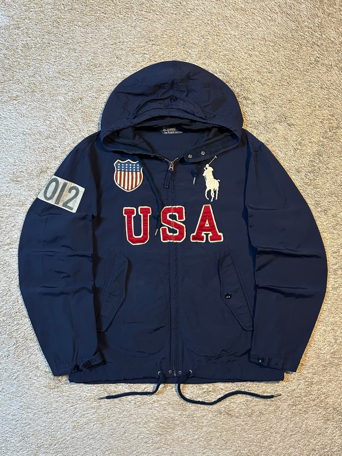 폴로 랄프로렌 USA 성조기 빅포니 로고 후드 자켓 네이비 상품이미지1